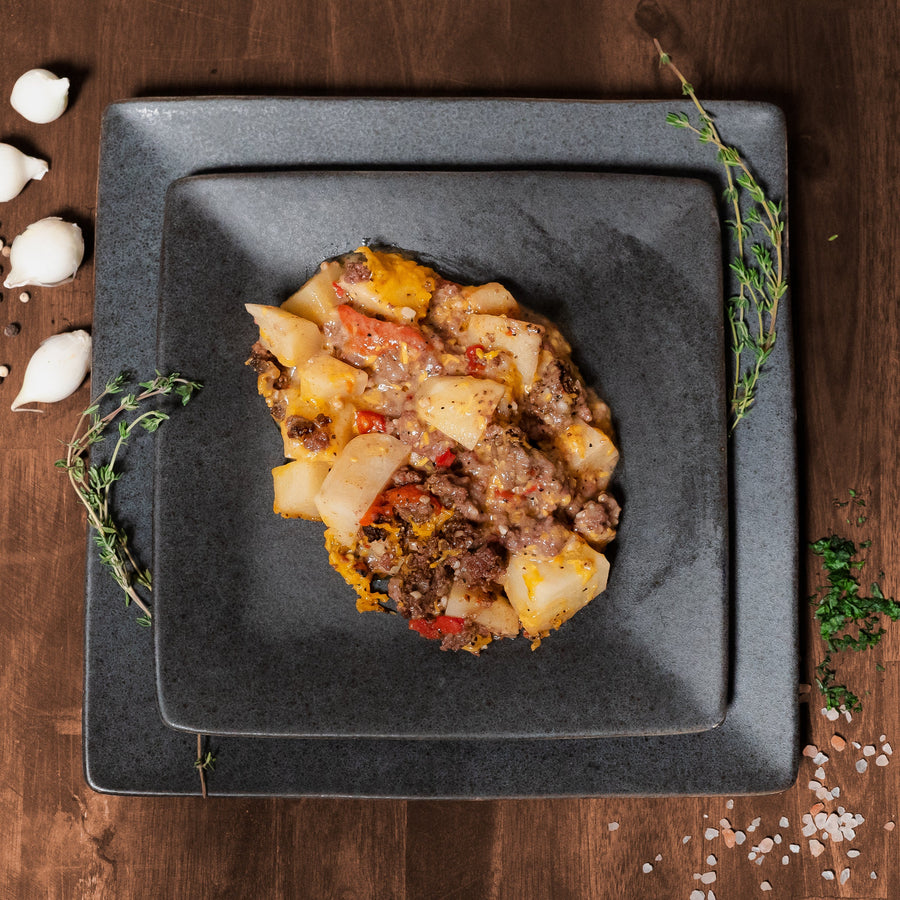 Crockpot Cowboy Potato Casserole with Wagyu Ground Beef