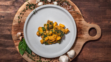 Creamy Pumpkin Gnocchi with Spinach and Wagyu Steak Tips